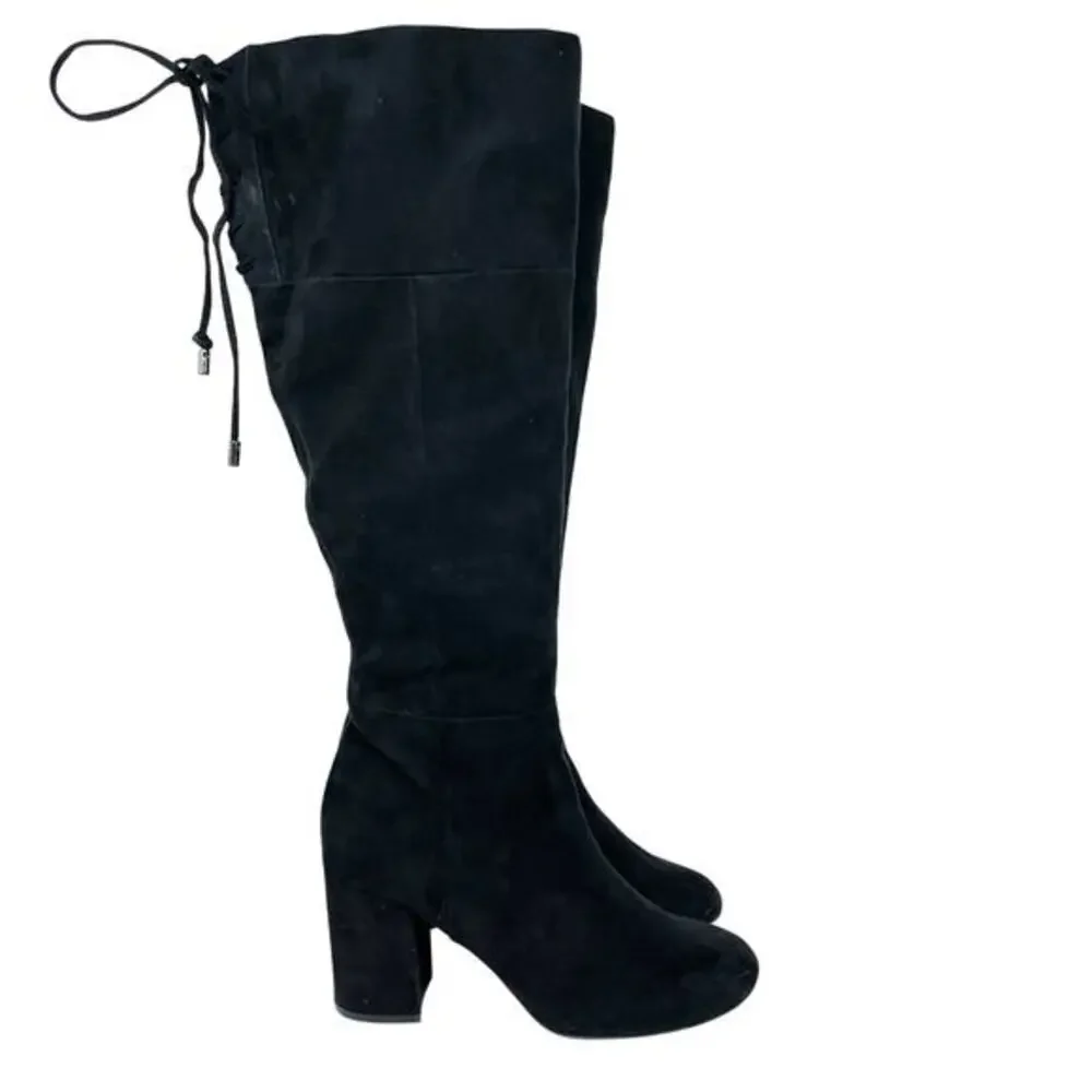 Kenneth Cole Reaction Women's Corie Lace Heeled Boots‎ Black Suede Size 9B